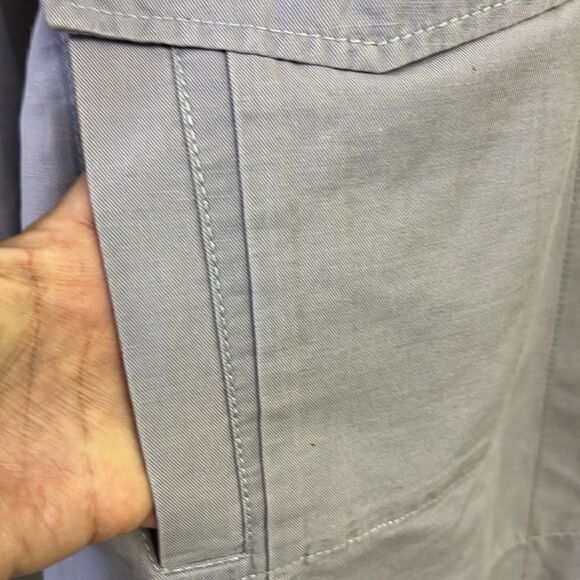 cabi  Tanner Linen Trench Coat Light Blue/Purple Silver Lake Medium #5296 - Picture 10 of 16